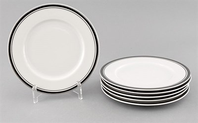 Набор тарелок десертных 17см "Платиновая отводка" Сабина Leander (6 штук) - фото 51610