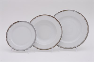Набор тарелок на 6 персон "Платиновая отводка" Сабина Leander 18 предметов - фото 51687