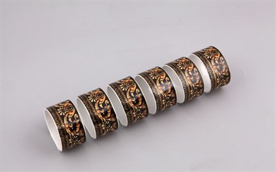 Набор колец для салфеток "Gold Head" Черный декор Leander (6 штук) - фото 51816