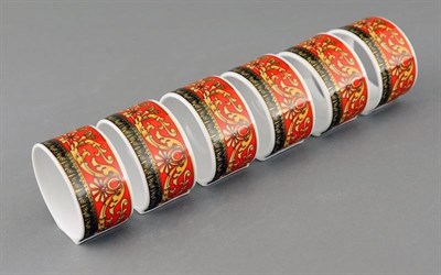 Набор колец для салфеток "Gold Head" Красный декор Leander (6 штук) - фото 51818