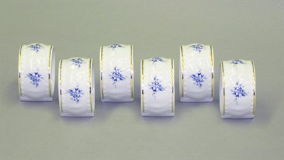 Набор колец для салфеток "Голубые цветы" Соната Leander (6 штук) - фото 51819