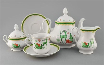 Сервиз чайный на 6 персон "Новогодняя коллекция" Leander 15 предметов - фото 51844