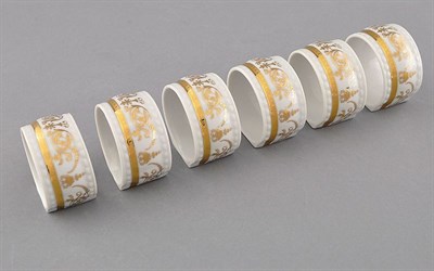 Набор колец для салфеток "Золотой орнамент" Соната Leander (6 штук) - фото 51943