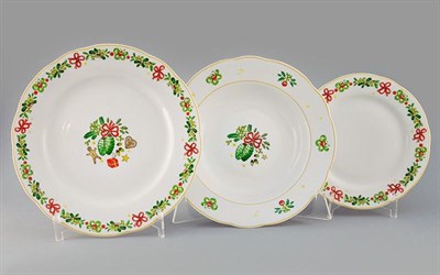 Набор тарелок на 6 персон "Новый год" Leander 18 предметов - фото 51986