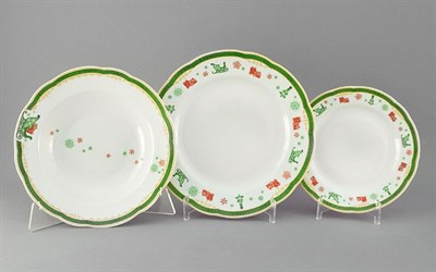 Набор тарелок на 6 персон "Новогодняя коллекция" Leander 18 предметов - фото 51987