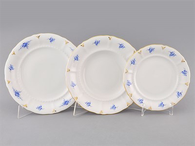 Набор тарелок на 6 персон "Голубые цветы" Соната Leander 18 предметов - фото 51988