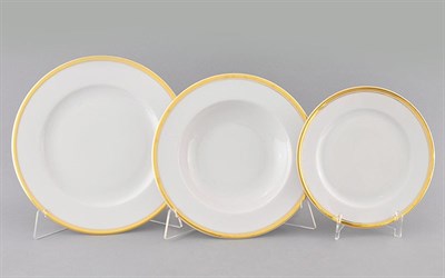 Набор тарелок на 6 персон "Золотая отводка" Сабина Leander 18 предметов - фото 51992