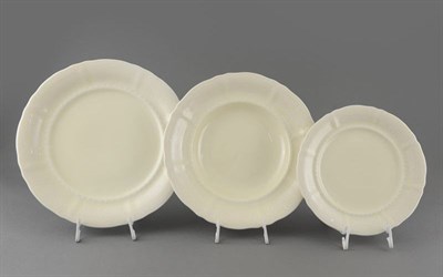 Набор тарелок на 6 персон "Белый узор, слоновая кость" Соната Leander 18 предметов - фото 51993