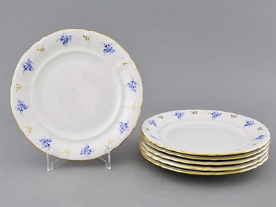Набор тарелок десертных 19 см "Голубые цветы" Соната Leander (6 штук) - фото 52023