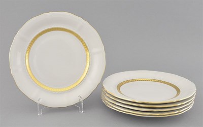 Набор тарелок десертных 19 см "Золотая полоска" Соната Leander (6 штук) - фото 52027