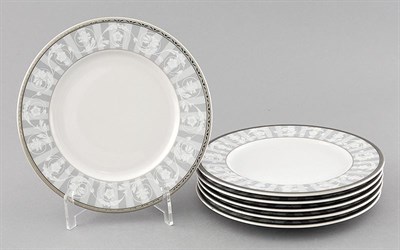 Набор тарелок десертных 17см "Серый орнамент" Сабина Leander (6 штук) - фото 52030