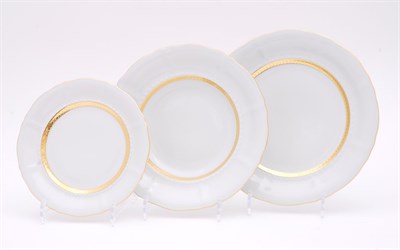 Набор тарелок на 6 персон "Золотая полоска" Соната Leander 18 предметов - фото 52071