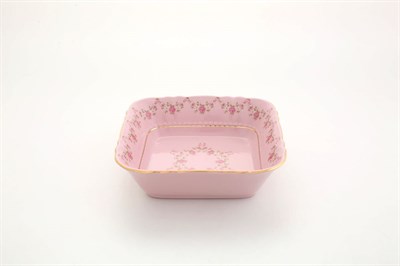 Салатник квадратный 17 см "Мелкие цветы" Соната розовый фарфор Leander - фото 52209