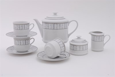 Сервиз чайный "Серый орнамент" Сабина Leander на 6 персон 15 предметов - фото 52263