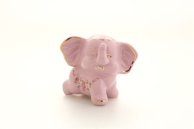 Фигурка Слонёнок Бимбо "Мелкие цветы" Leander розовый фарфор - фото 52273