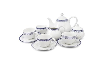 Чайный сервиз на 4 персоны "HYGGELYNE" Синие узоры Leander 11 предметов - фото 52384