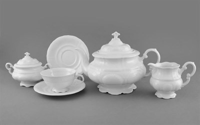 Сервиз чайный на 6 персон "Белый узор" Соната Leander 15 предметов - фото 52410