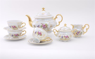 Сервиз чайный на 6 персон "Цветы Перламутр" Соната Leander 15 предметов - фото 52413