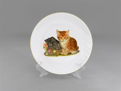 Тарелка мелкая подвесная 19см  "Домашние Любимцы" Два кота Leander - фото 52667