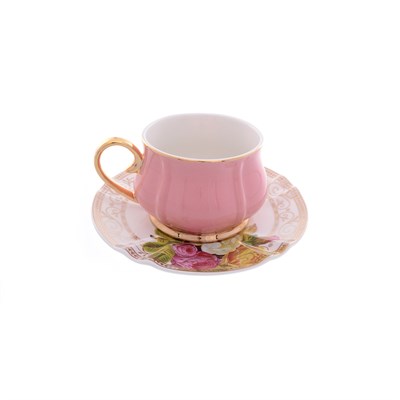 Набор чайных пар Royal Classics Розовый тюльпан 200мл 6шт - фото 52817