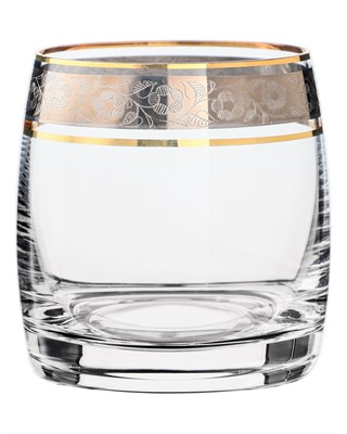 Набор стаканов для виски "PAVO" 230 мл "Панто платина, отводка золото" Crystalite Bohemia (6 штук) - фото 53075