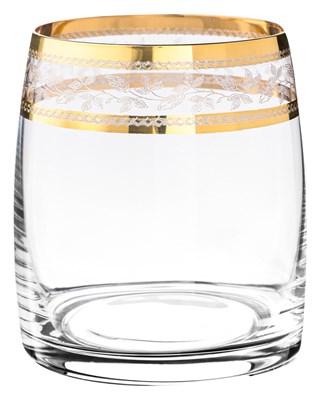 Набор стаканов для виски "PAVO" 290 мл "Панто, 2 отводки золото" Crystalite Bohemia (6 штук) - фото 53105