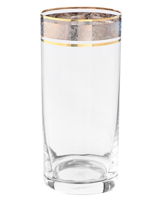 Набор стаканов для воды "LARUS" 350 мл "Панто платина, отводка золото" Crystalite Bohemia (6 штук) - фото 53128