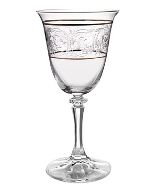 Набор бокалов для белого вина "BRANTA" 250 мл "Панто, 2 отводки платина" Crystalite Bohemia (6 штук) - фото 53130