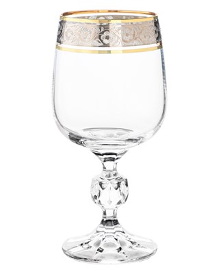 Набор бокалов для красного вина "STERNA" 230 мл "Панто платина, отводка золото" Crystalite Bohemia (6 штук) - фото 53136