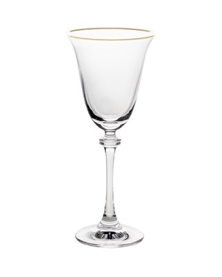 Набор бокалов для белого вина "ASIO" 185 мл "Отводка золото" Crystalite Bohemia (6 штук) - фото 53144