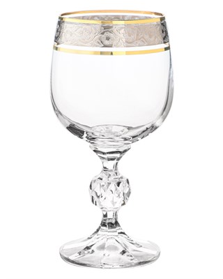 Набор бокалов для белого вина "STERNA" 190 мл "Панто платина, отводка золото" Crystalite Bohemia (6 штук) - фото 53169