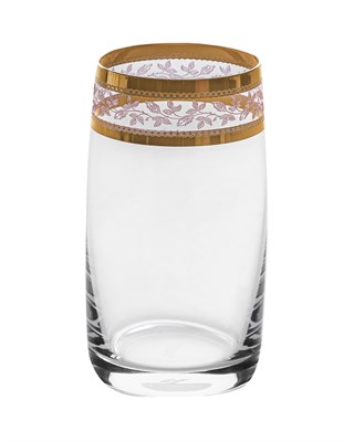 Набор стаканов для воды "PAVO" 250 мл "Панто, 2 отводки золото" Crystalite Bohemia (6 штук) - фото 53186
