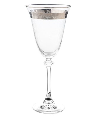 Набор бокалов для красного вина "ASIO" 250 мл "Панто, платиновая полоса, отводка платина" Crystalite Bohemia (6 штук) - фото 53310