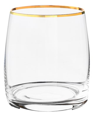 Набор стаканов для виски "PAVO" 290 мл "Отводка золото" Crystalite Bohemia (6 штук) - фото 53312