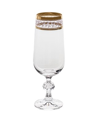 Набор бокалов для шампанского "STERNA" 180 мл "Панто, 2 отводки золото" Crystalite Bohemia (6 штук) - фото 53570