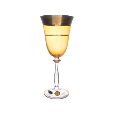 Бокал для вина Star Crystal Смальта Анжела Янтарный 250мл (1 шт) - фото 53924
