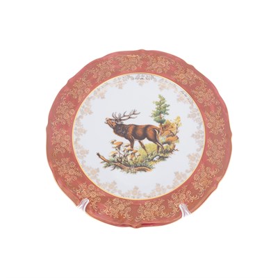 Набор тарелок Repast Охота красная R-C Мария-тереза 27 см (6 шт) - фото 54409