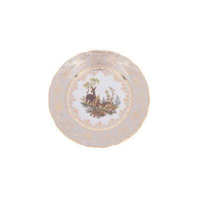 Набор тарелок Queen's Crown Aristokrat Охота бежевая 19 см (6 шт) - фото 54419