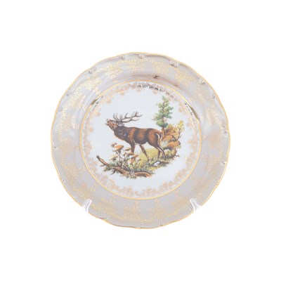 Набор тарелок Queen's Crown Aristokrat Охота бежевая 25 см (6 шт) - фото 54424