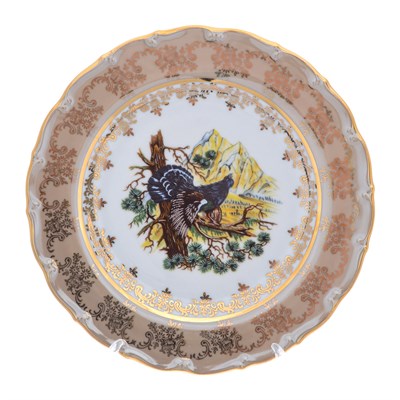 Набор тарелок Queen's Crown Aristokrat Охота бежевая 21 см (6 шт) - фото 54775