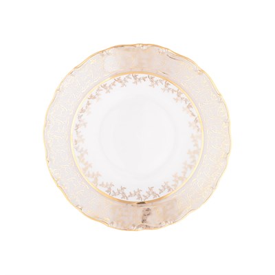 Набор глубоких тарелок Queen's Crown Aristokrat Лист бежевый 23 см (6 шт) - фото 55661