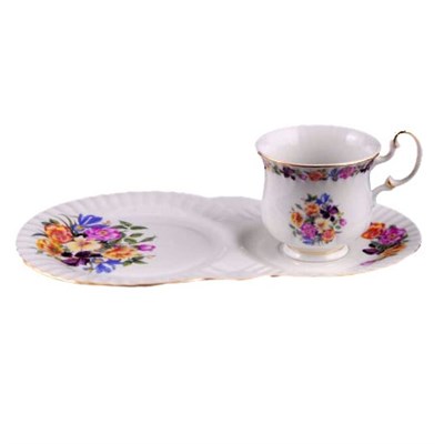Чайный набор для завтрака "Букет цветов" Моника Leander 2 предмета - фото 56819