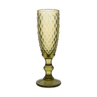 Фужер для шампанского Royal Classics Ромб средний 20*5*7 см (1 шт) зелёный - фото 59589