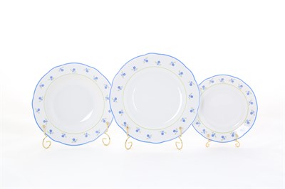 Набор тарелок на 6 персон "Синие цветы" Leander 18 предметов - фото 59881