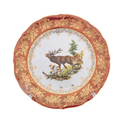 Набор тарелок Repast Охота красная R-C Мария-тереза 25 см (6 шт) - фото 59975