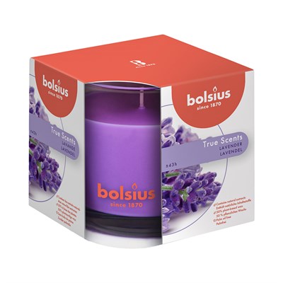 Свеча в стекле ароматическая Bolsius True scents 95/95 лаванда - время горения 43 часа - фото 60916