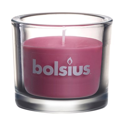 Свеча в стекле Bolsius Classic 80/92 розовая - время горения 29 часов - фото 60934