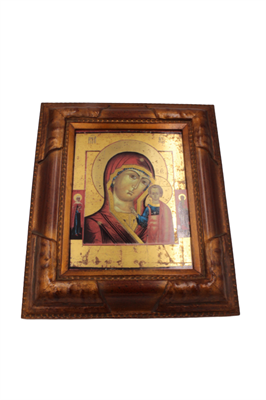 Икона "Казанская" на фарфоре в деревянной раме №3 250х185 мм Leander - фото 62226