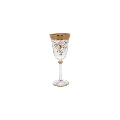 Анжела набор бокалов для вина Матовая полоса золотая роспись (6 шт) - фото 62851