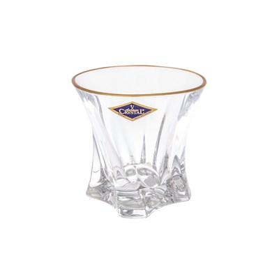Набор стаканов для виски Aurum Crystal Cooper gold rim 320 мл (6 штук) - фото 64276